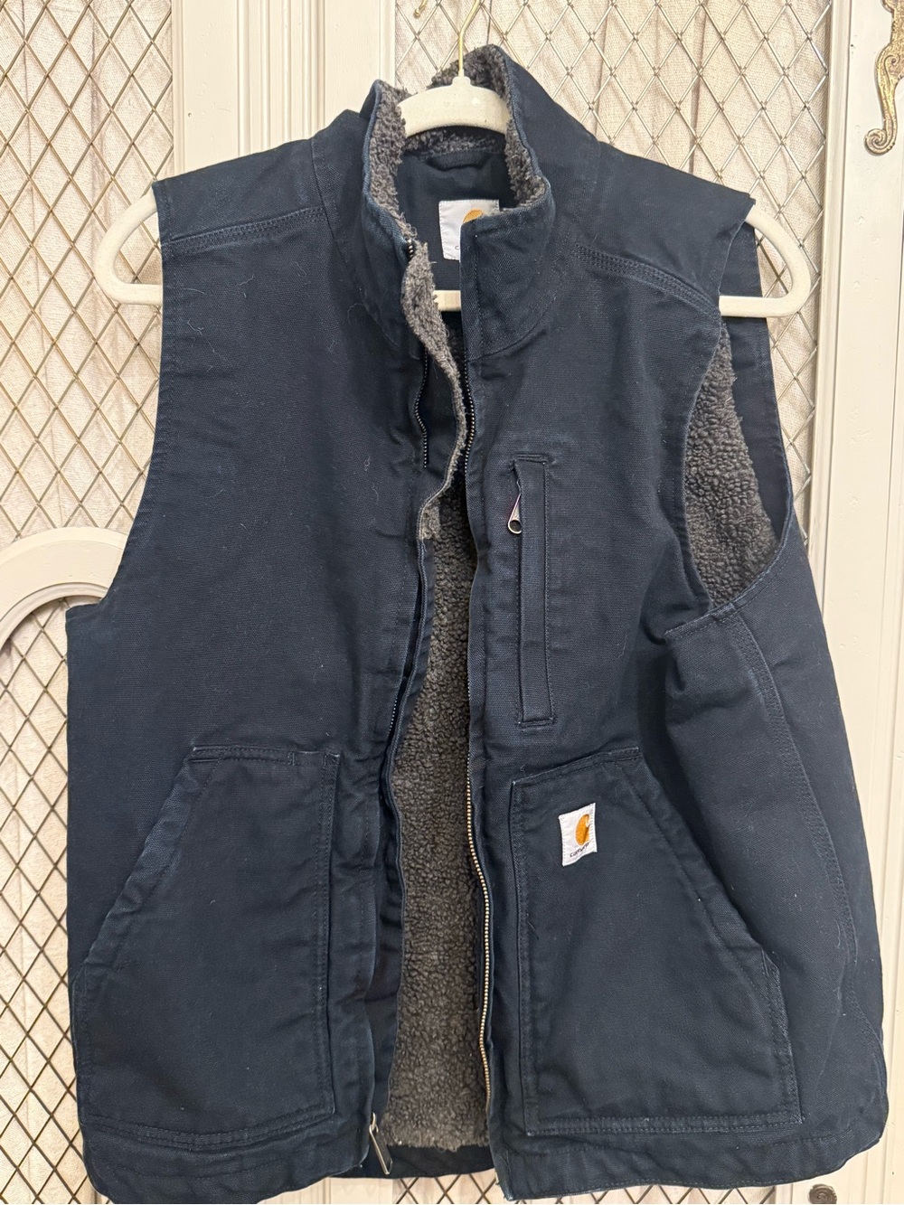 Carhartt Men's Loose Fit Sherpa Lined Mock Neck Vest Black Small 104277